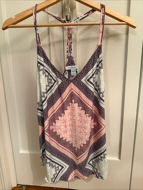 charlie jade Pink, Ivory & Purple Geometric Strappy Tank